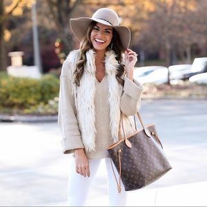 Tan cuffed sleeve sweater!
